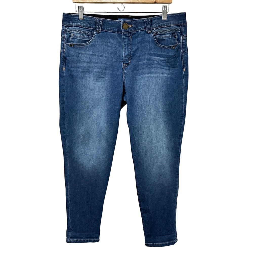 Democracy‎ Womens 14 Ab Solution Crop Jeans Medium Wash Mid Rise Tapered Stretch